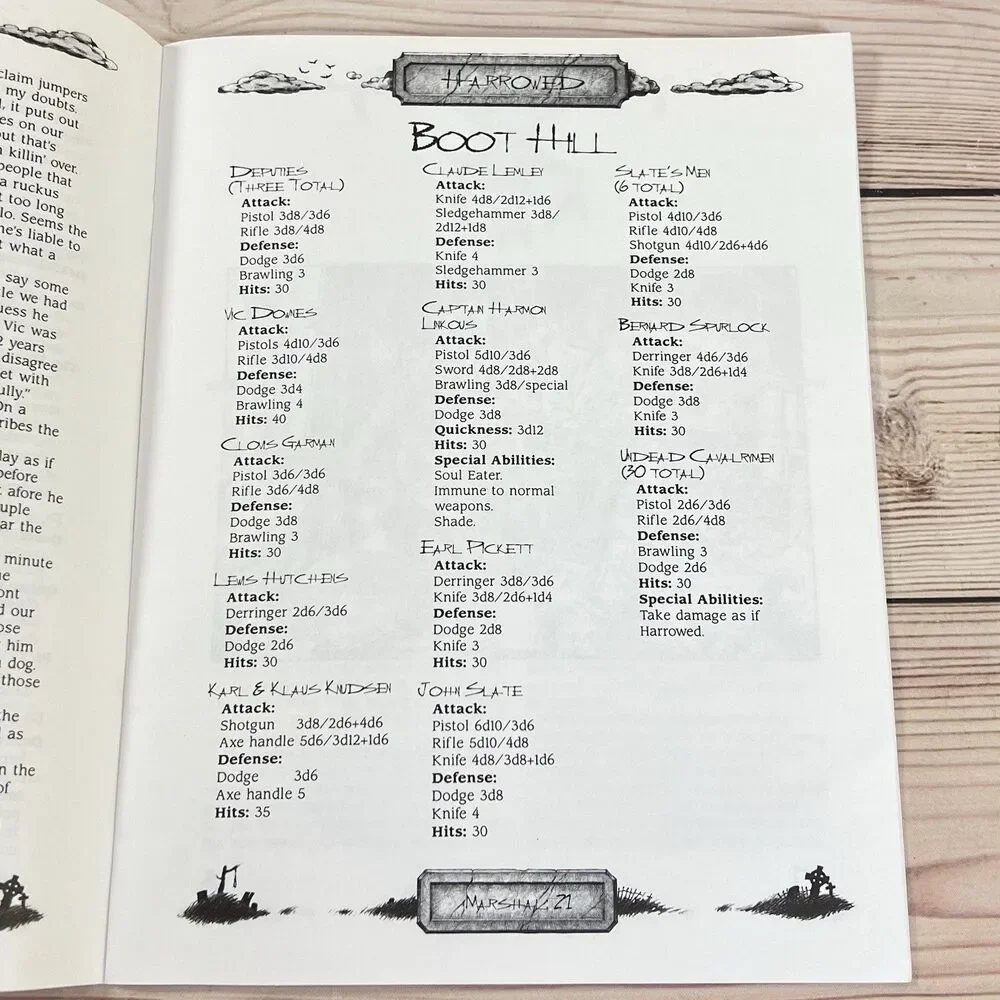 Deadlands Marshal Law Adventure Book 1998 Pinnacle 2nd Print RPG Book -No Screen